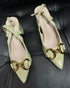 Patent Leather Pointed Toe Block Heel